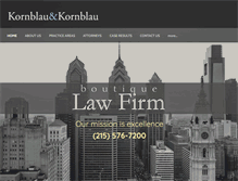 Tablet Screenshot of kornblauandkornblau.com